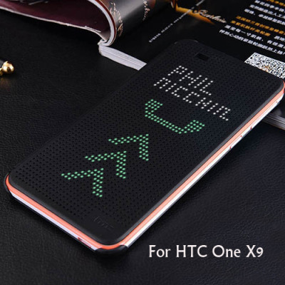 Кожени калъфи Кожени калъфи за HTC Калъф тефтер DOT VIEW Оригинален за HTC ONE X9 черен
